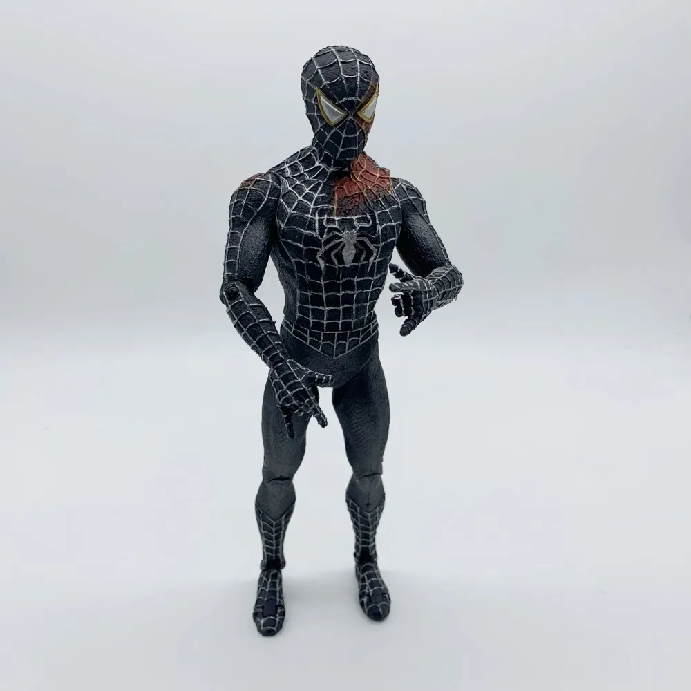 17cm Joint Movable Black Spiderman Action Figure Toy PVC Spider Man Figuras Collection Model for Children Birthday Gift