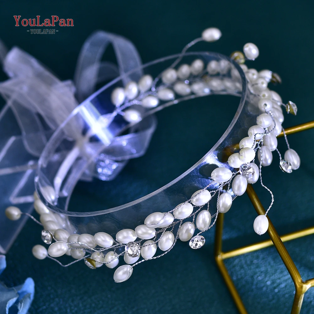 Элегантная Жемчужная Повязка для волос YouLaPan серебряного цвета свадебные