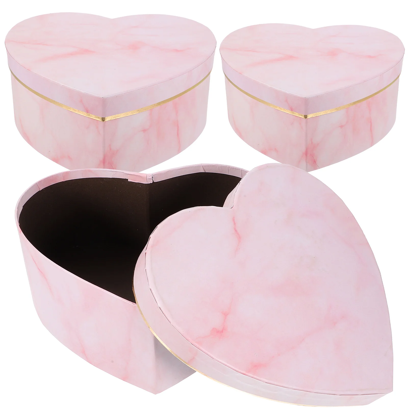 

3pcs Heart Shape Gift Boxes Wedding Gift Storage Boxes Paperboard Perfume Packaging Boxes
