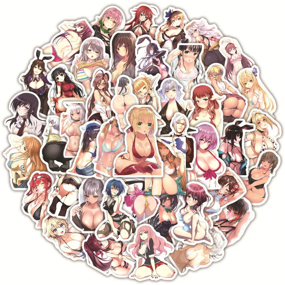 103050pcs anime hentai sexy girl waifu stickers decals for luggage laptop phone motorcycle car sticker waterproof girls toys free global shipping
