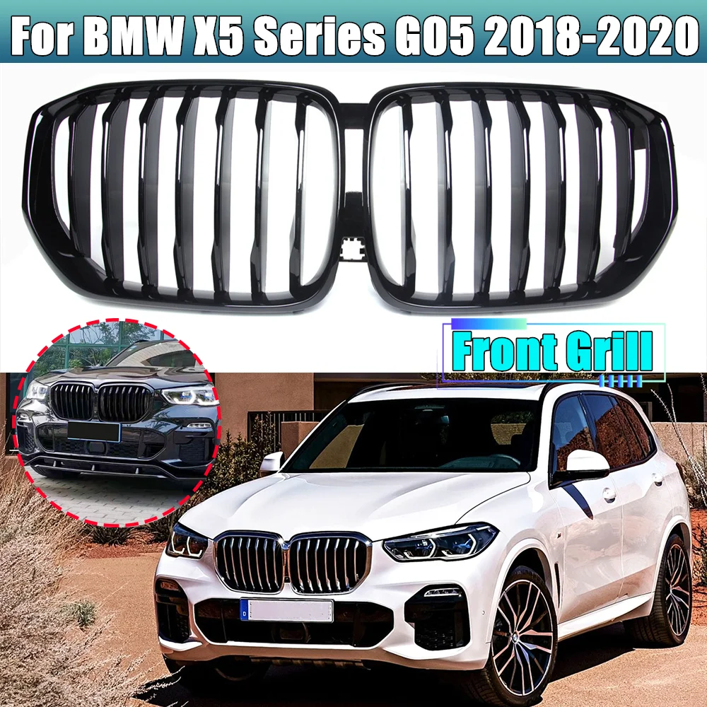 

Glossy Black Car Front Bumper Kidney Grill M Performance Style Racing Grills For BMW X5 Series G05 2018-2020 Replacement Part