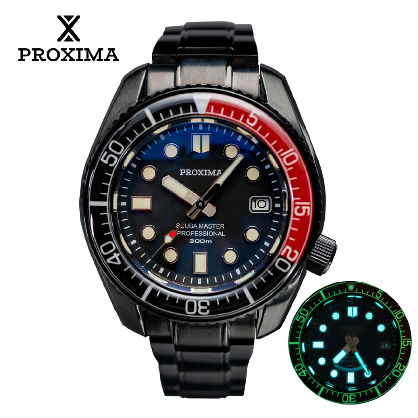 

Proxima MM300 Luxury Watch Automatic Mechanical Men's WristWatch NH35/PT5000 /SW200 Black Case Sapphire Crystal Men Watches