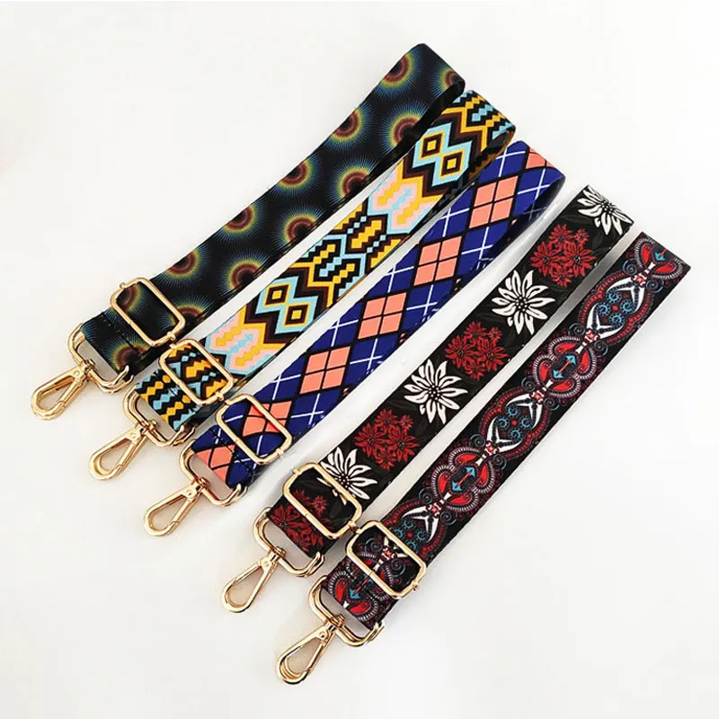 

Women Bag Straps Handbag Wide Belt Shoulder Crossbody Bag Strap Ethnic Replacement Adjustable Bag Part Accessory Belt For Bags
