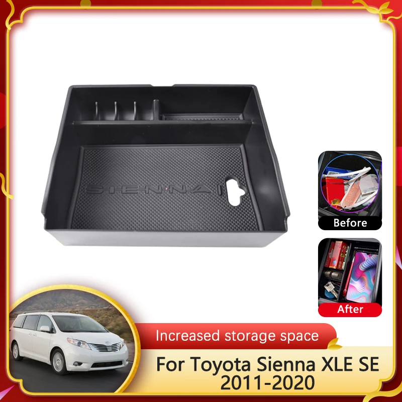 

Car Storage Box for Toyota Sienna Accessories XLE SE XL30 2011~2020 Car Center Console Armrest Box Organizer Auto Accessories
