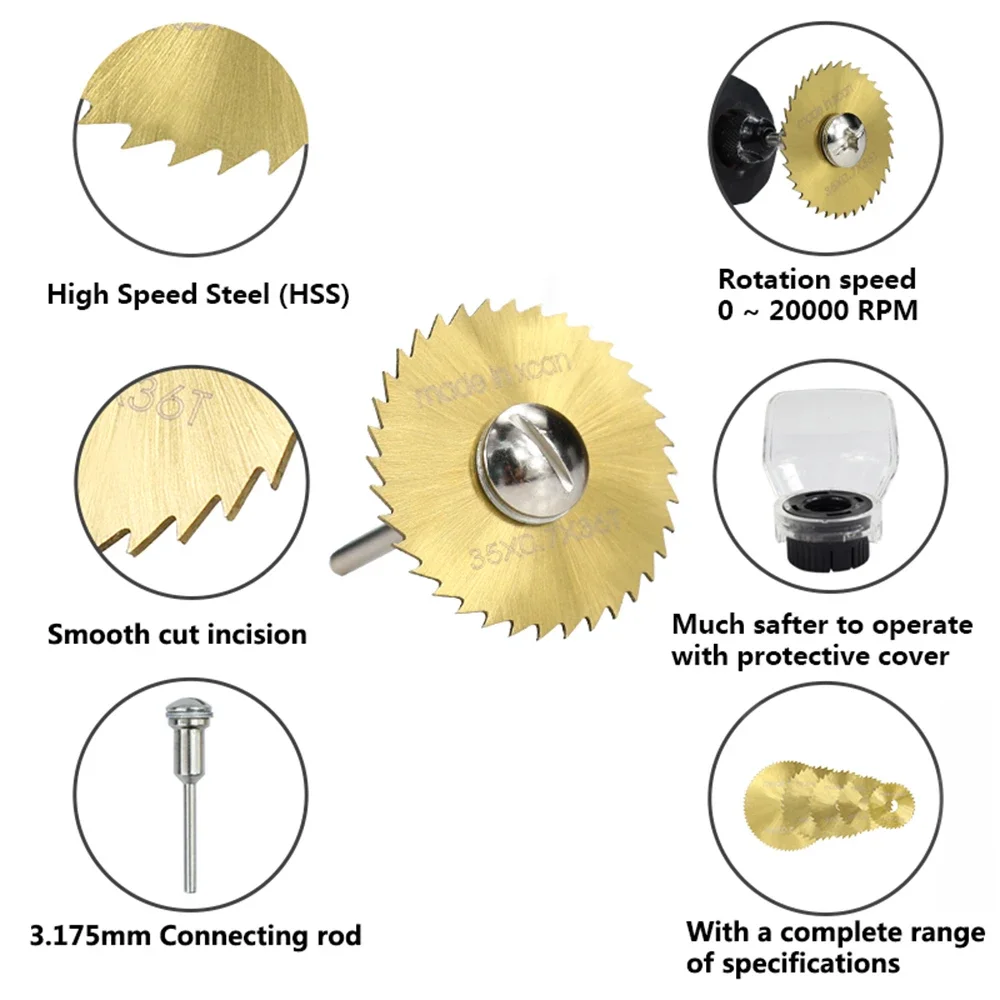 Мини-роторный отрезной диск с титановым покрытием 22/25/30/35/44 мм оправкой 3