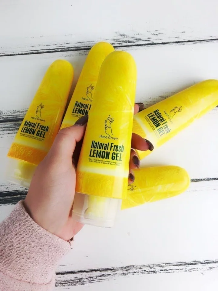 Hand cream with extract lemon wokali natural fresh gel 100 ml hand cosmetic Korean Cosmetics for Face care Creams Skin Beauty Health |