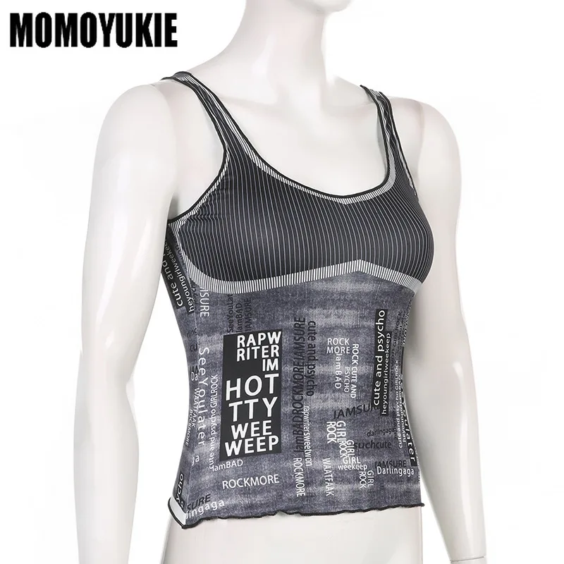 Женская винтажная футболка-топ Y2k