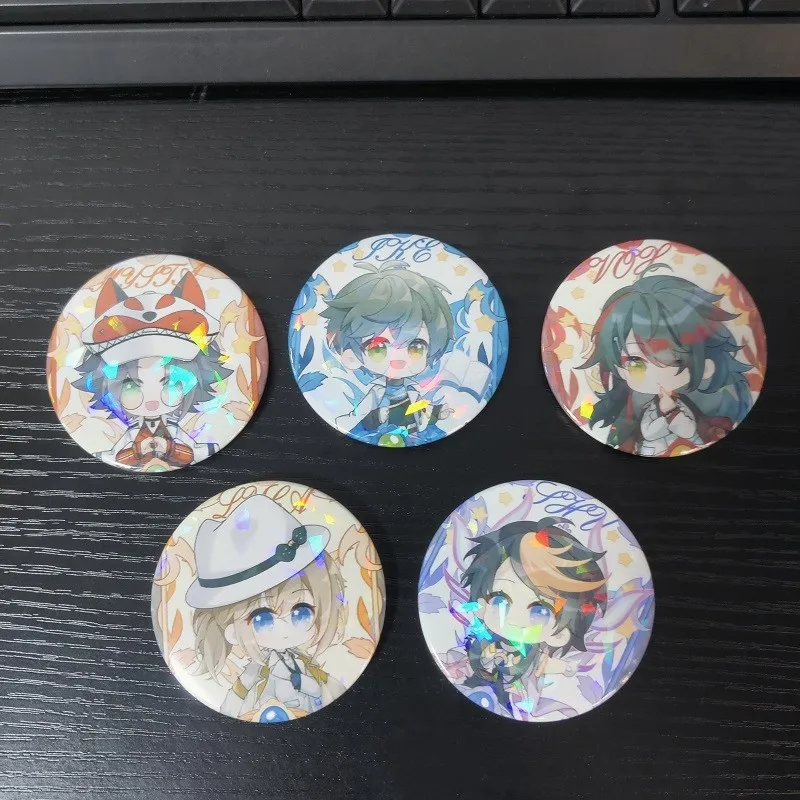 

Luxiem Rainbow Vtuber Clubs Nijisanji Anime Figures IKE LUCA MYSTA SHU VOX Laser Badges Kawaii Bag Pendant Exquisite Fans Gift