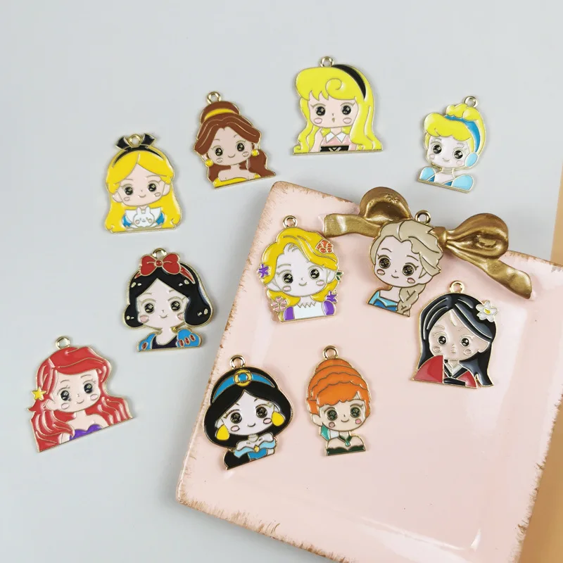 

Cartoon Disney Princess Series Earrings Pendant Handmade Diy Material Birthday Party Decoration Crafts Baby Shower Kid Girl Gift