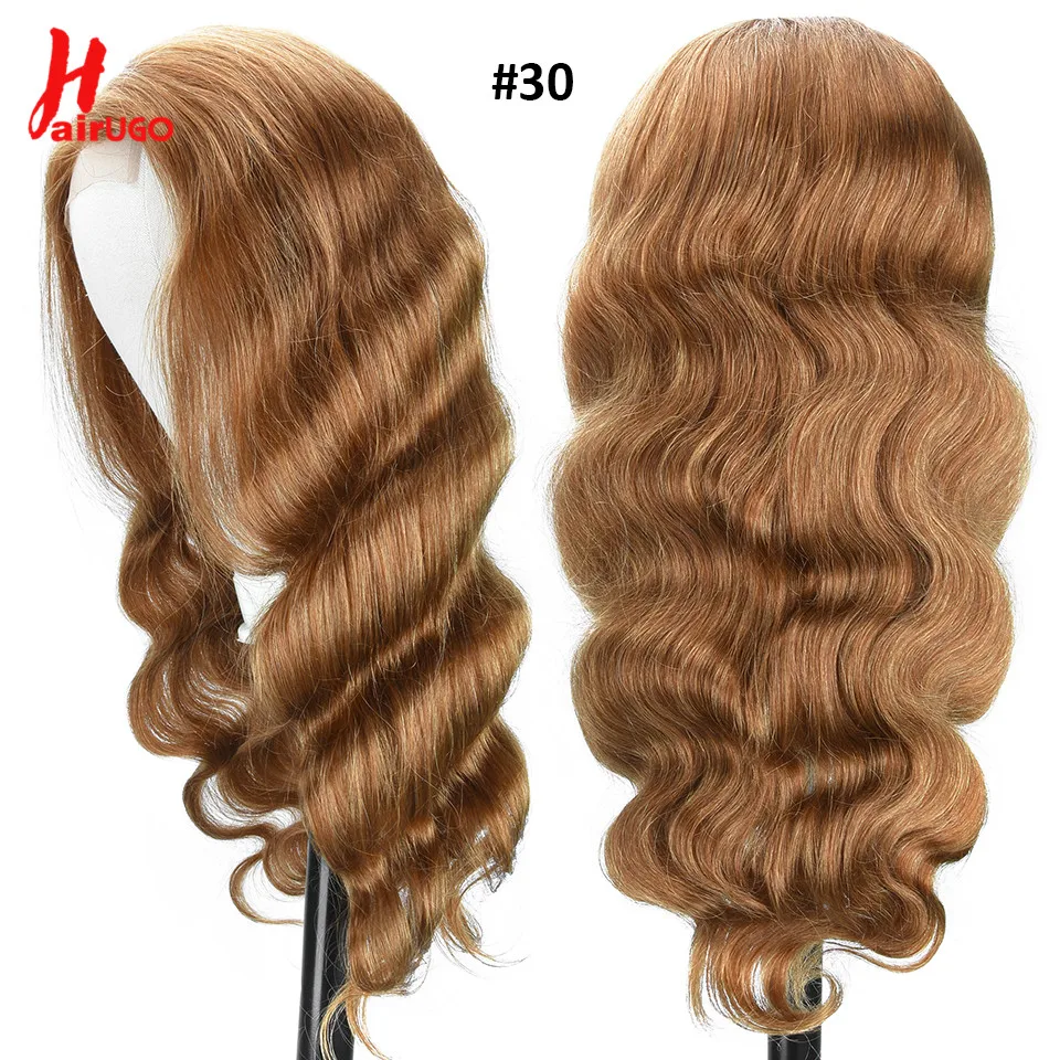 HairUGo Honey Blonde Lace Closure Wig Remy Peruvian Colored Lace Front Body Wave Wigs Brown 100% Human Hair Wigs Preplucked 180%