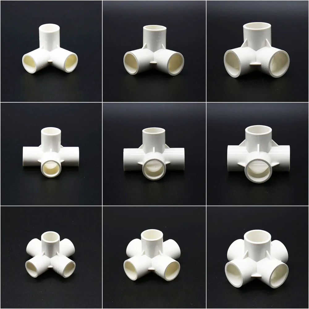 DN15 DN20 DN25 DN40 PVC Connector 20/25/32/50mm 3/4/5-way Three-Dimensional Water Supply Plastic Pipe Fittings