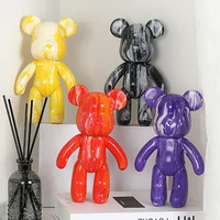 diy fluid bear bearbrick ornaments fluid painting bear doll fluid bear home decoration toys gift handmade parent child toy 23cm