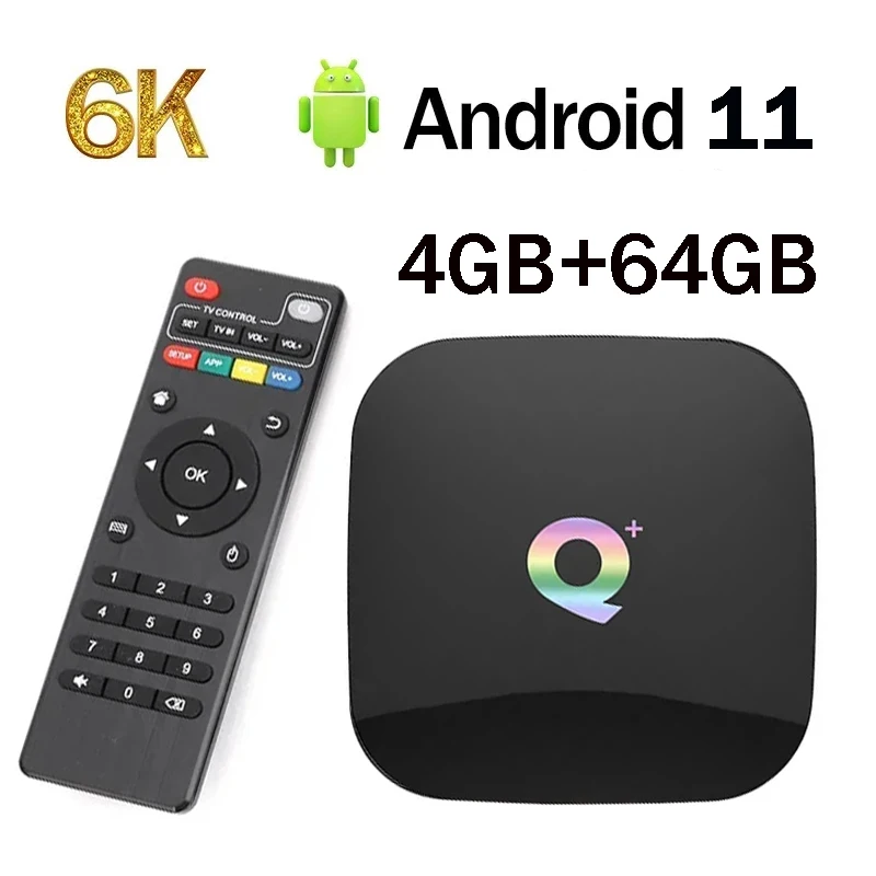 ТВ-коробка Android 11 0 HD 4K 6K 4G Wifi Allwinner H6 четырехъядерный 4 ГБ ОЗУ 32 ГБ/64 ROM