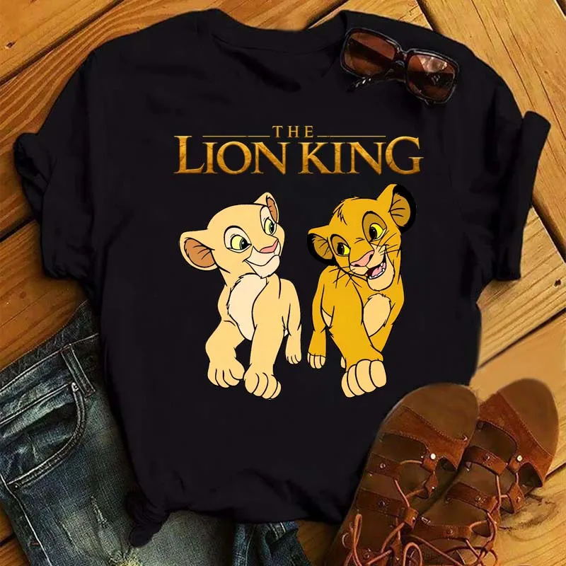 

New Hakuna Matata Cute Women T Shirt Harajuku 90s Ullzang The Lion King T-shirt Cartoon Tshirt Graphic Printed Top Tees Female