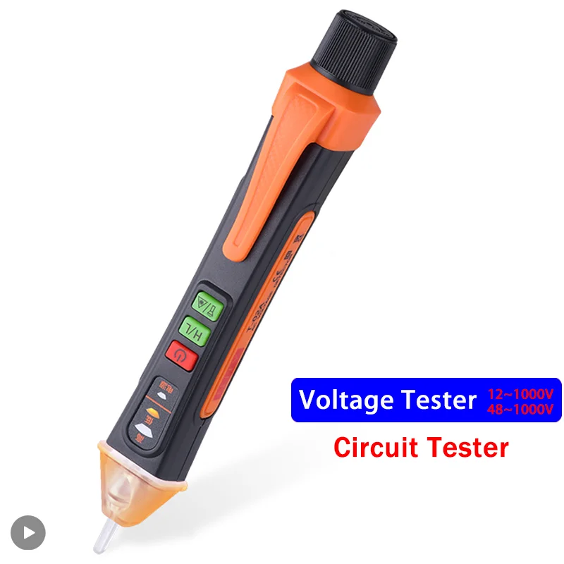 

Non Contact Voltage Tester 48-1000V AC Voltage Detector Pen Circuit Tester Electric Indicator Wall Tool With Flashlight Beeper