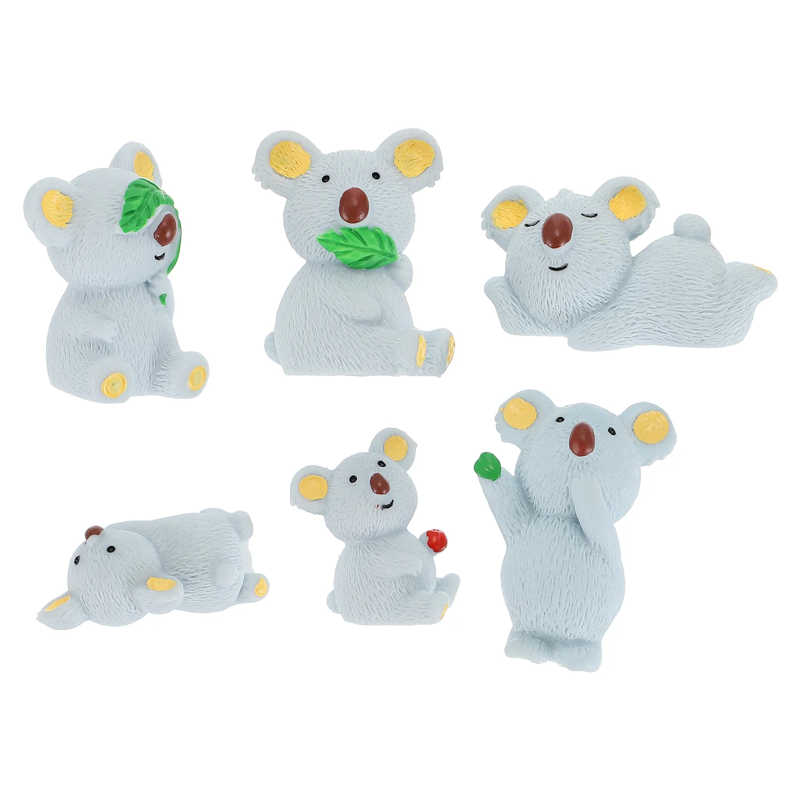 

6Pcs Koala Cupcake Toppers Woodland Animals Figure Koala Resin Statue