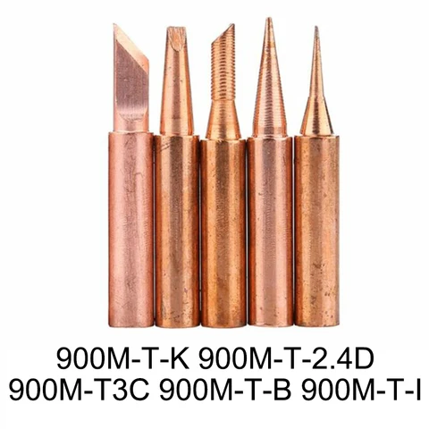 5 шт. 900M-T паяльное жало I/B/K/2.4D/3C медные бессвинцовые сварочные жала для паяльной станции 936 937 938 969 8586 852D