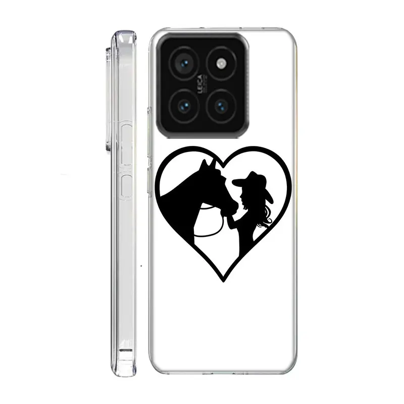 Прозрачный чехол для телефона Black Shadow Horse Xiaom Mi 12 12T 11T 10T 9T 13 11 10 9 8 Lite CC9 CC9E Pro 6X 5X A1 A2 A3