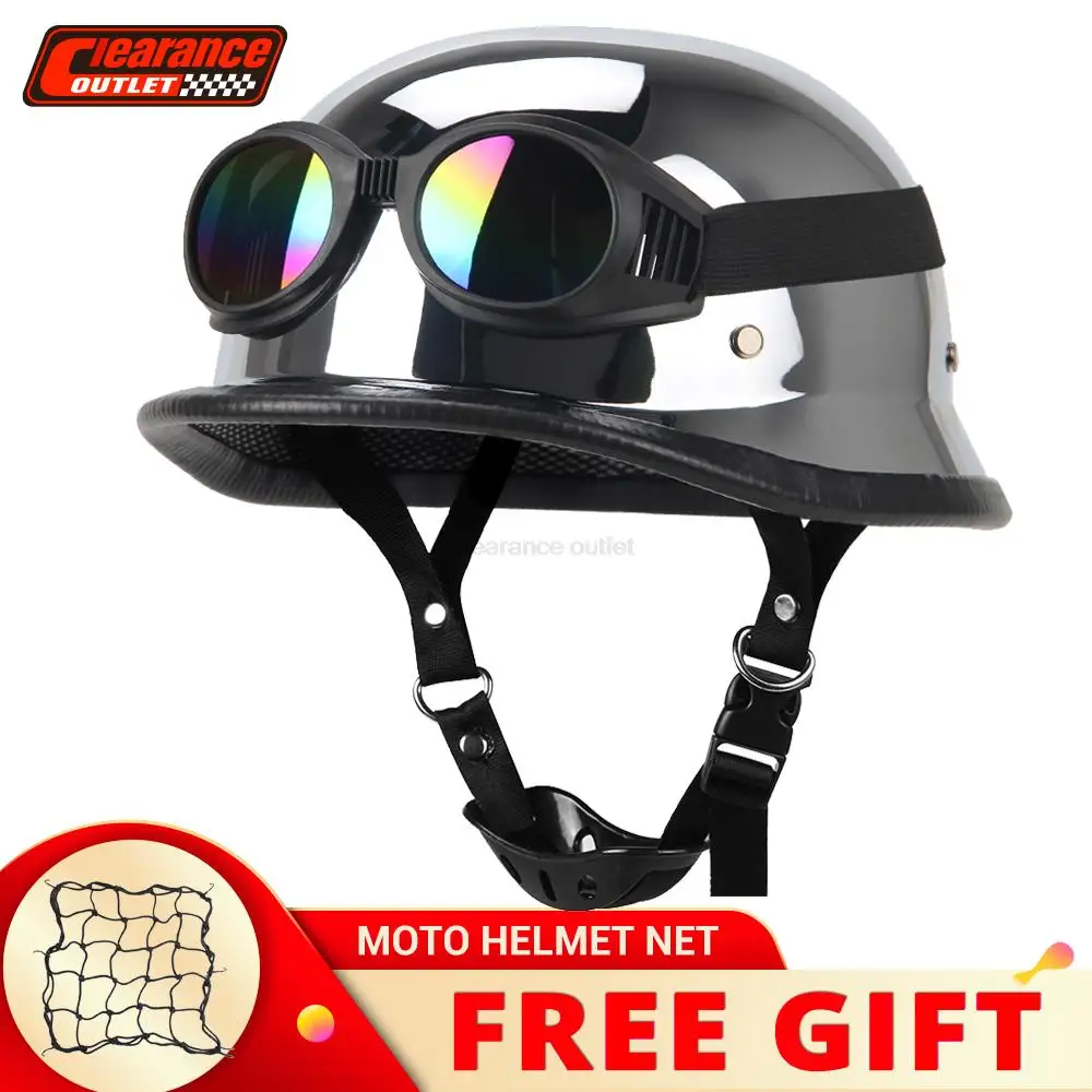 

Мотоциклетный шлем в стиле ретро, защитный винтажный шлем для мотокросса, с открытым лицом, немецкий, для скутера