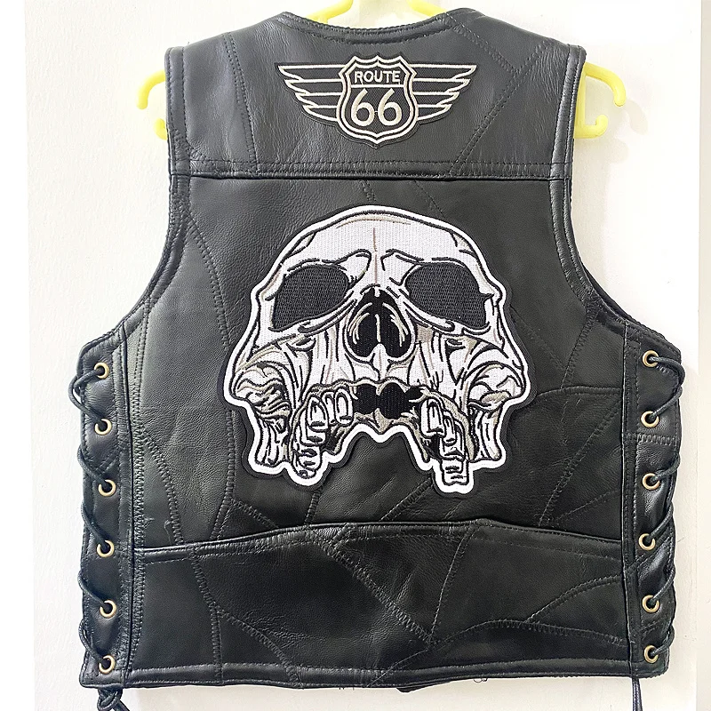

Children's Leather Vest Embroidery for Kids Handsome Boys Bike Vest Leather Jacket Children Waistcoat Boy Sleeveless Outerwear