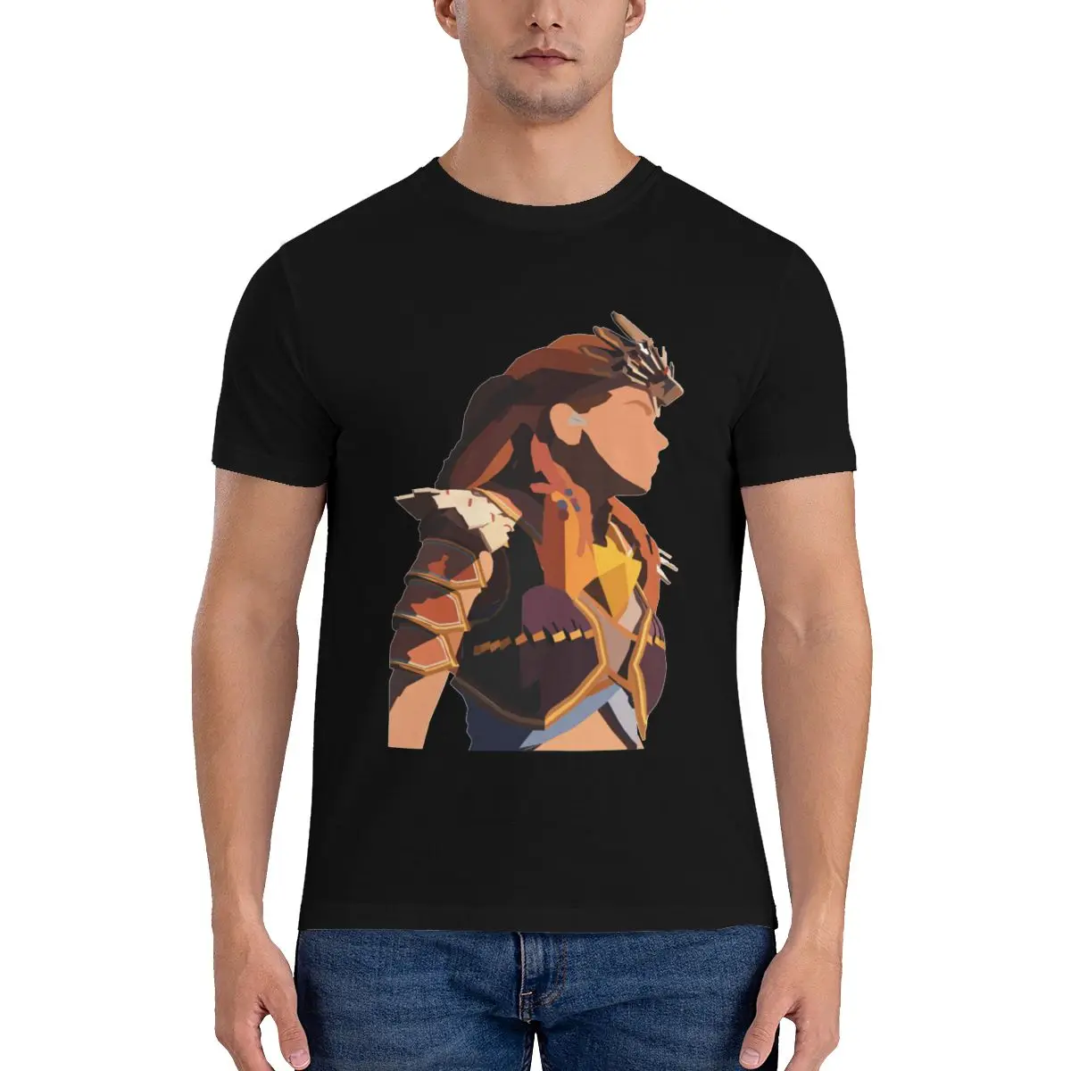 

Aloy Minimalist Pure T Shirt Man Horizon Forbidden West Classic Print T Shirts Round Neck Original Tops Birthday Gift Cotton Tee