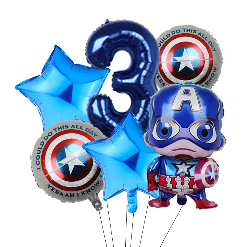 Набор для украшения детской вечеринки "Мстители" с героями Marvel - Человек-паук, Халк и другие - воздушные шары.