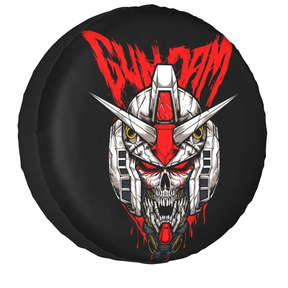 

Skull Gundam Tire Cover RV Anime Mech Robot Manga Mecha Gunpla Spare Wheel Protector for Toyota Jeep 14" 15" 16" 17" Inch