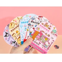 cartoon sanrio sticker set hello kittys my melody accessories cute beauty anime decorate material stickers toys for girls gift
