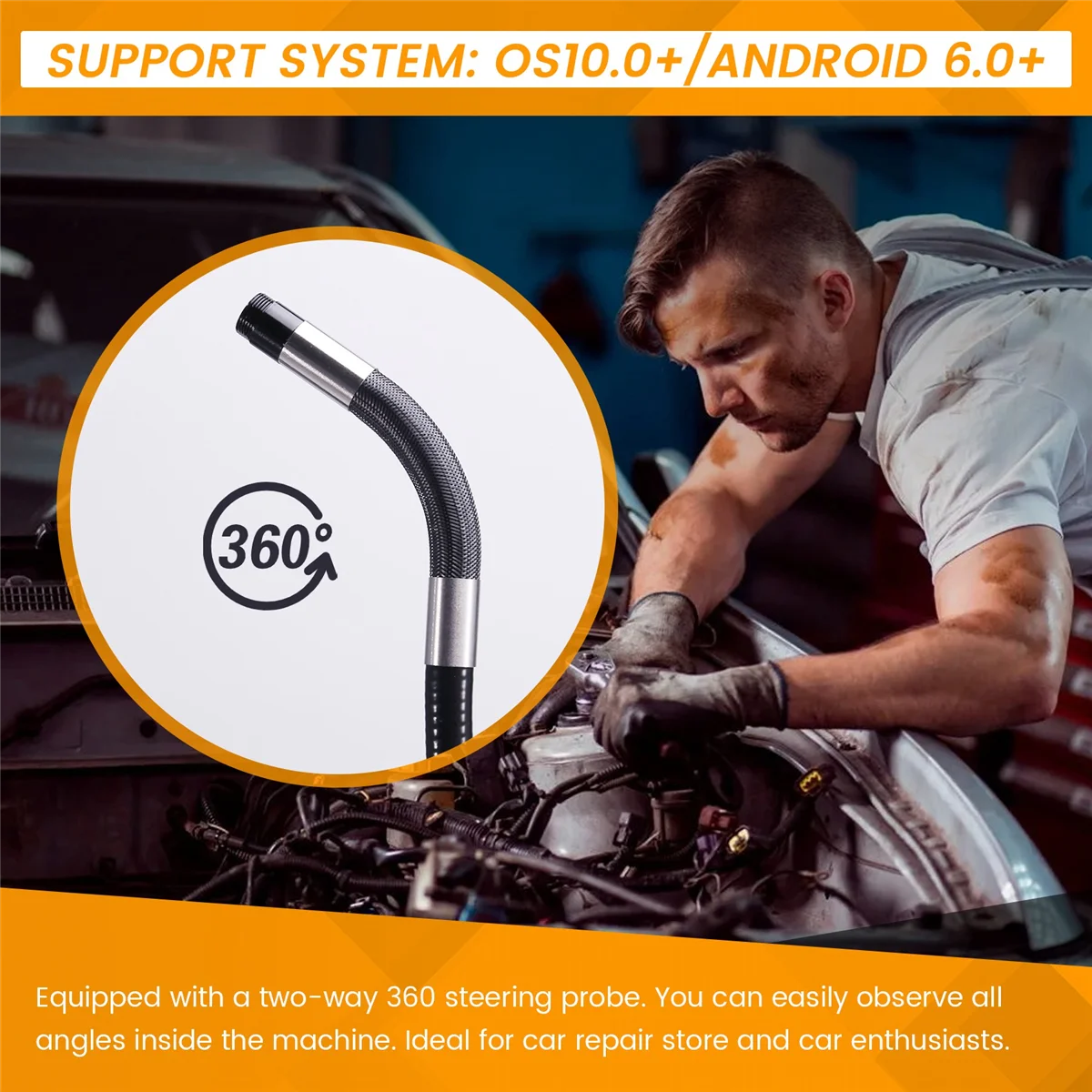 С 8 мм шарнирной камерой 1080 двухсторонний шарнирный бороскоп для осмотра