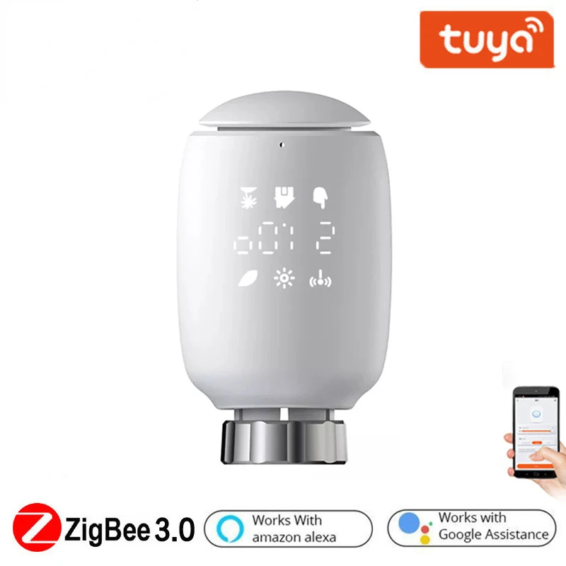 

Zigbee3.0 Thermostatic Radiator Valve Temperature Controller Smart Radiator Actuator Support Voice Control Gateway