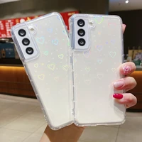 realme 9i case gradient laser love heart clear cover for oppo reno 5 pro 4 lite 5z a36 a53 a53s a93 a9 a52 a74 a92 a54 a94 cases