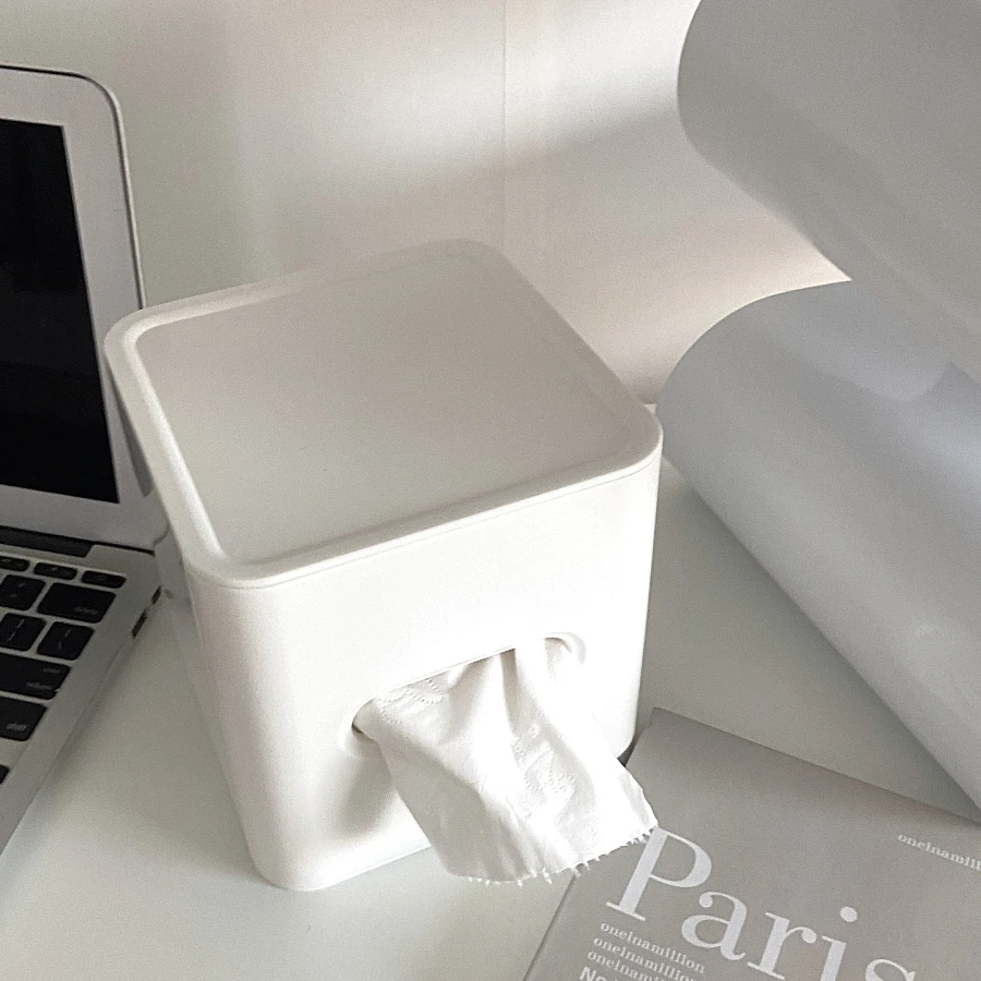 

Solid Color Square Tissue Box Cute Girl Student Dormitory Household Tea Table Desktop Storage Box Storage Organizer