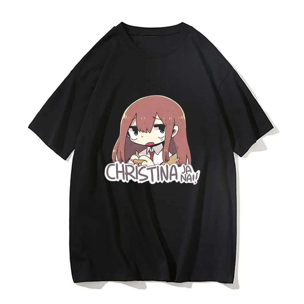

Anime Steins Gate Kurisu Makise T-Shirts Chris Tina Women/men T Shirts Kawaii/Cute 100% Cotton Manga Print Spring and Summer Top