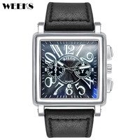 luxury quartz watch for men watches brown black gold sliver leather wristwatch male top man casual leather square sports reloj