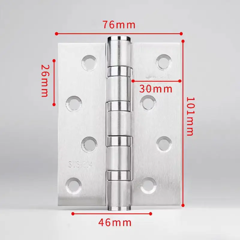 

4/5-дюймовые бесшумные подшипники из нержавеющей стали, петли для дверей комнаты, тяжелые двери толщиной 3 мм, прочная несущая нагрузка, мебельная фурнитура из драгоценного камня