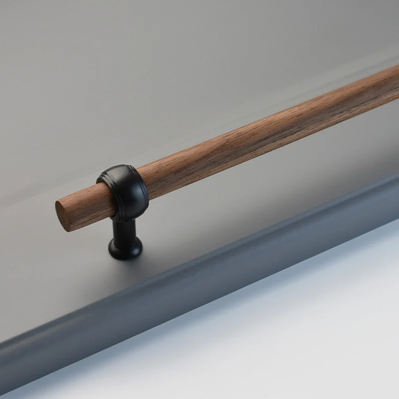 

Деревянные ручки для ящиков Tenchtwo, черный орех/бук, T-образные