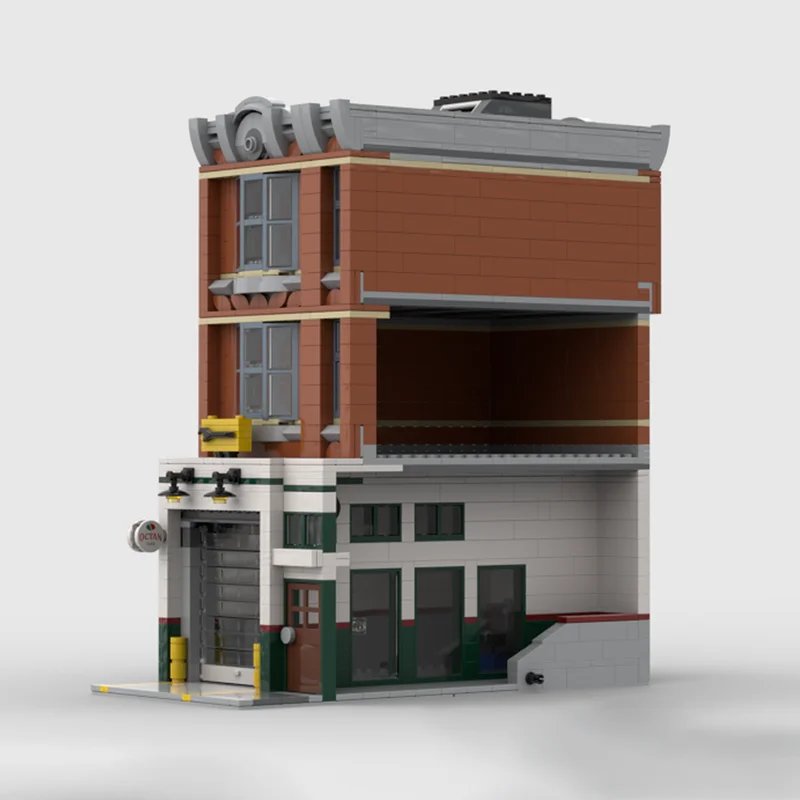 Фото Конструктор Moc Building Blocks Modular Main Street Garage - Модель углового гаража в новом исполнении, технологичный набор для сборки, строительная игрушка №3
