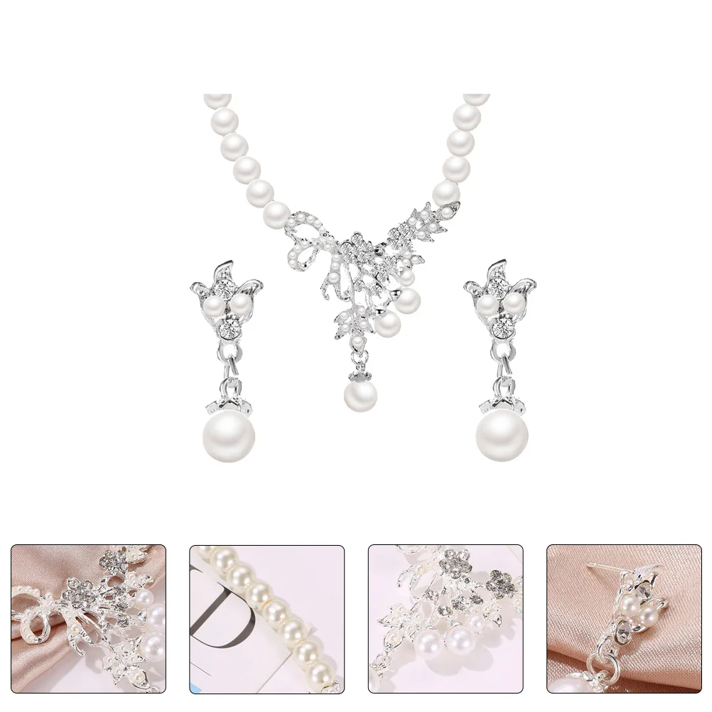 

Metal Earrings Pearl Stud Earrings Pearl Earring Pearl Wedding Jewelry Bride Chain Stud Earrings Pearl Necklaces Women