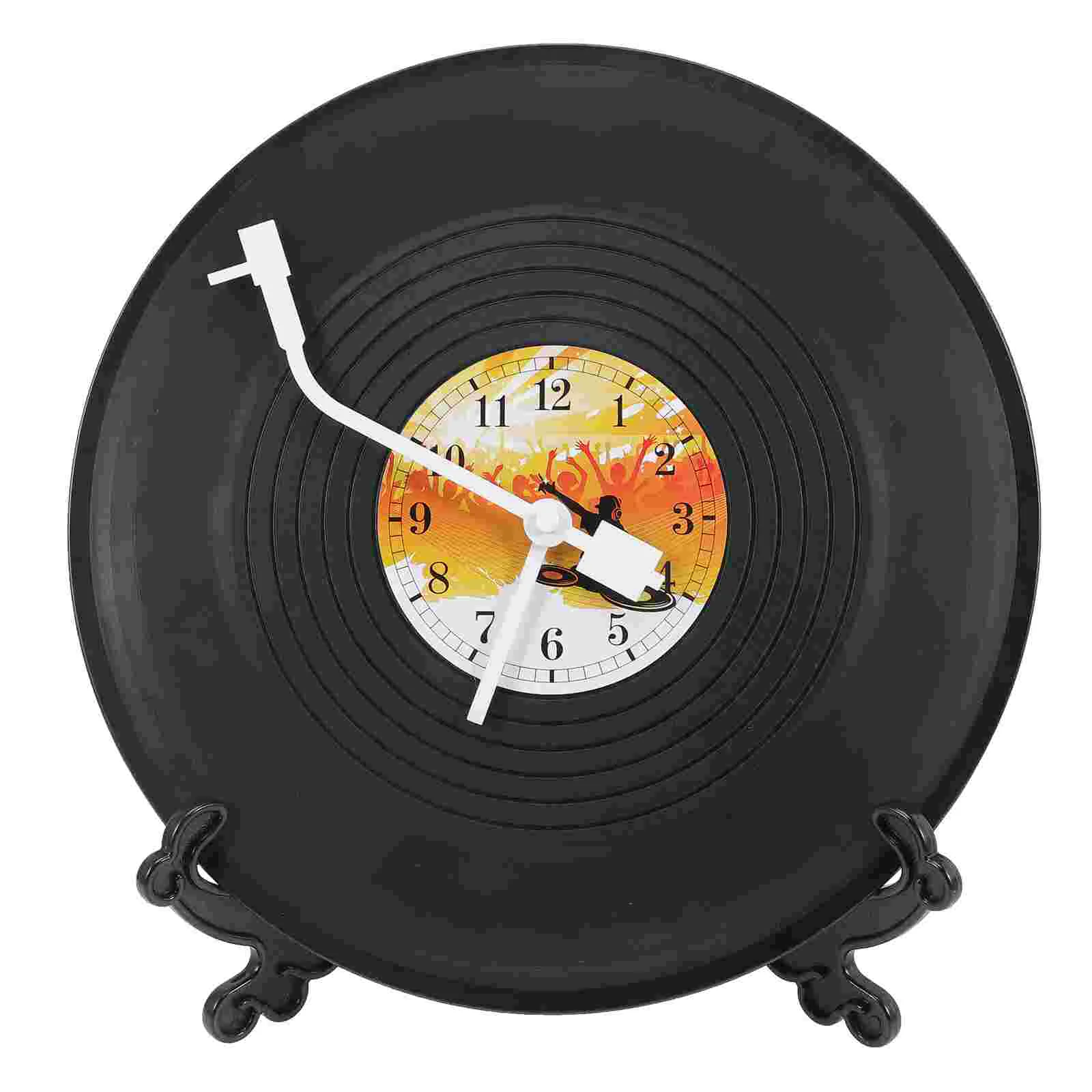 

Clock Vinyl Wall Record Decor Table Mini Vintage Records Decorative Alarm Desk Retro Round Music Party Album Creative Style
