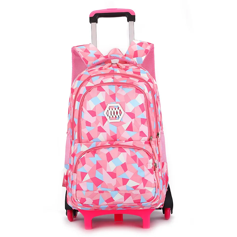 Removable Children School Bags Waterproof for Girls Trolley Backpack Kids Wheeled Bag Bookbag Travel Luggage School Backpack