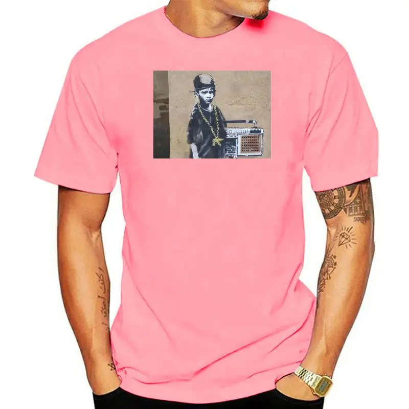 

B Boy Banksy-Camiseta de algodón estampada, camiseta de manga corta y larga