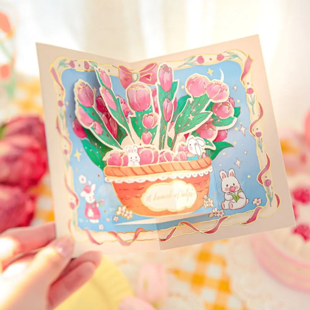 

Поздравительные открытки из серии с цветами на годовщину и день рождения, поздравительные открытки, новогодний подарок, 3D открытка с конвертом