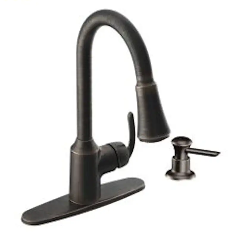 

Moen Bayhill Mediterranean Bronze One-Handle High Arc Pulldown Kitchen Faucet