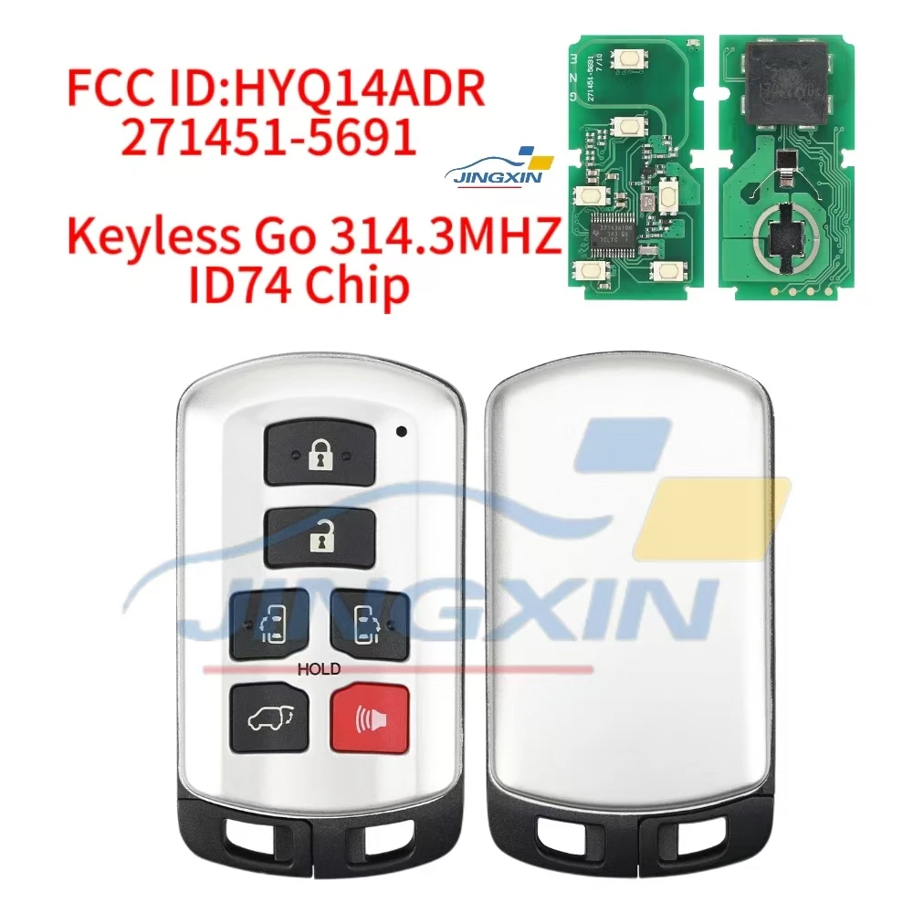 Автомобильный ключ дистанционного управления JINGXIN для Toyota Sienna 2011-2020 ID74 чип 314.35FSK