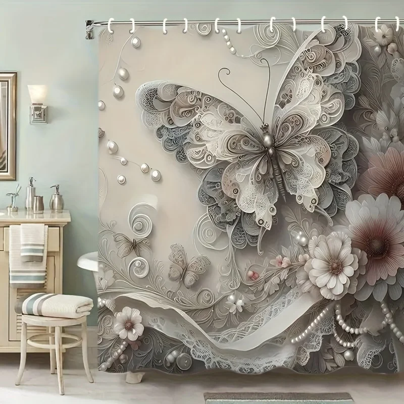 

Эфирная занавеска для душа бабочка из полиэстера