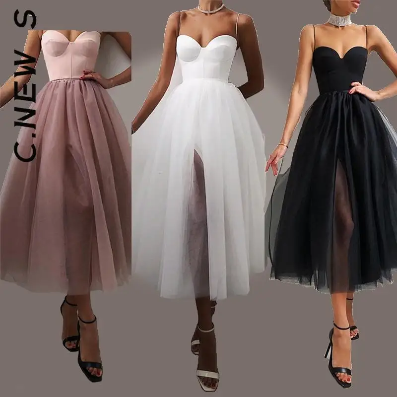 

C.New S Dress New Women High Waist Tube Top Suspender Dress Popular Stylish Woman Clothes Female Vestidos