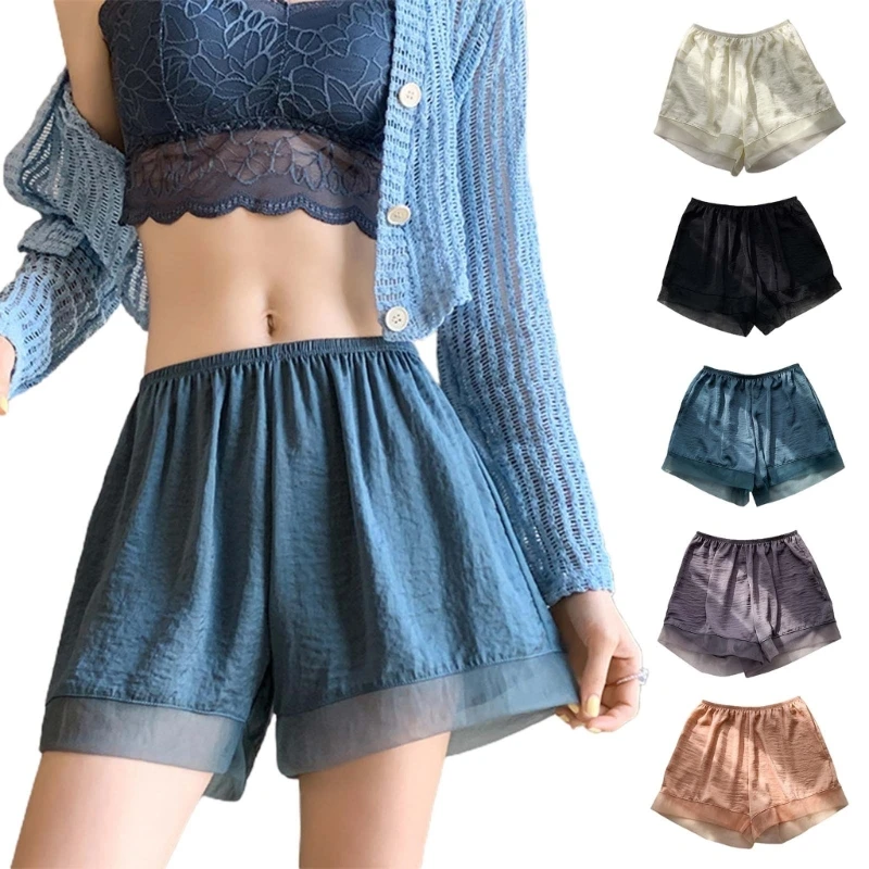 

Anti-Chafing Shorts for Women Loose Elastic Waist Boyshorts Chiffon Safety Short