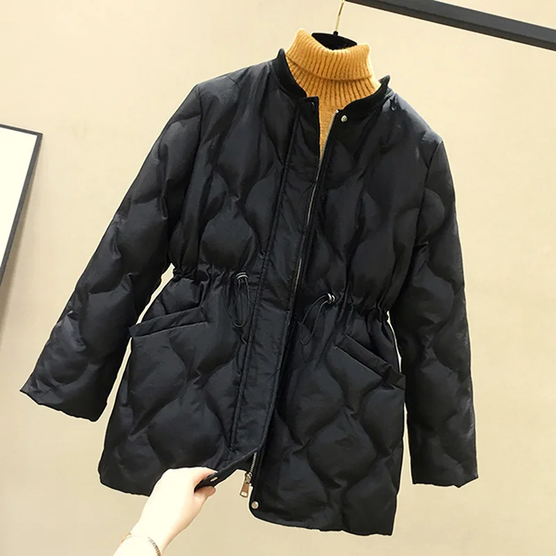Fur Collar Down Jacket Female Winter 2023 Demi-season Spring Leather New In Outerwear Shirts and Blouses Waist Retraction enlarge