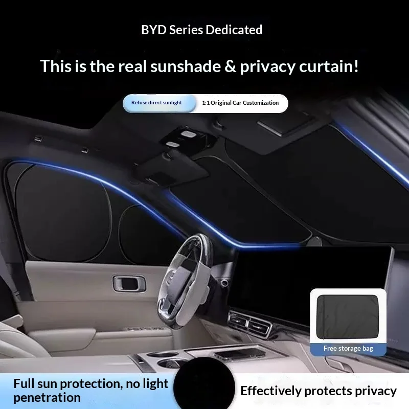 Фото Для BYD Sealion 6 Seal U Dmi EV 2026 Премиум-магнитный солнцезащитный экран для автомобильных окон, блокирующий УФ-излучение и обеспечивающий теплоизоляцию. №2