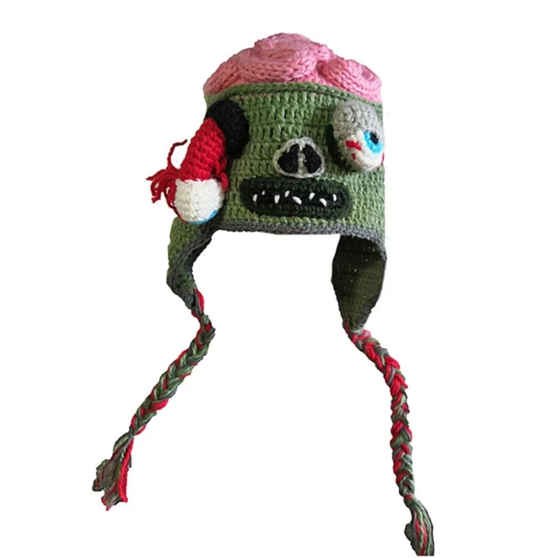 

Woolen Hat Zombie Eyes Headgear Knitting Hat Outdoor Trend Casual Hat Windproof Winter for Men Women Costume Accessory